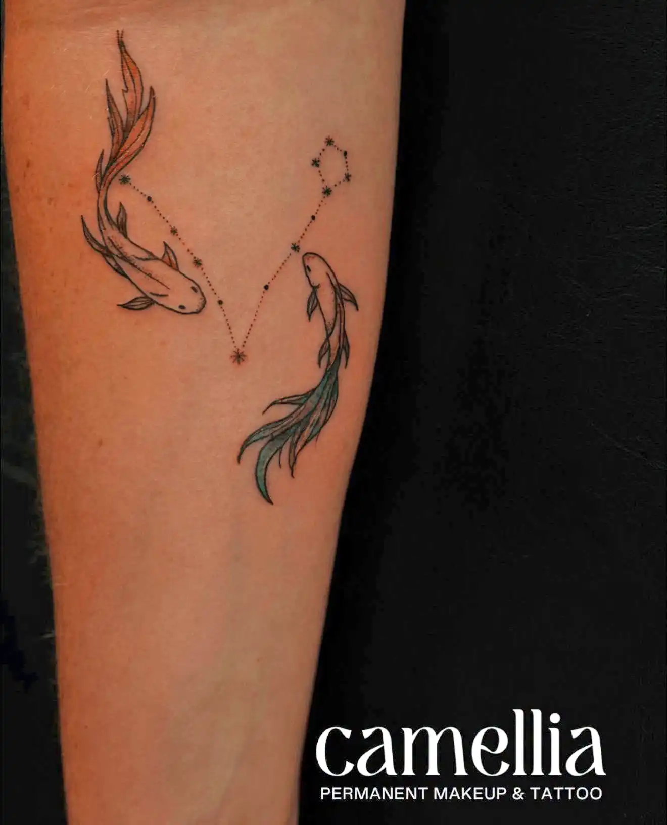 fine line tattoo art on arm